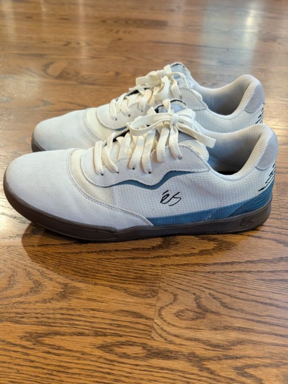 Es Eos Melange Skateboard Shoes Men Size 9.5 Cream & Blue